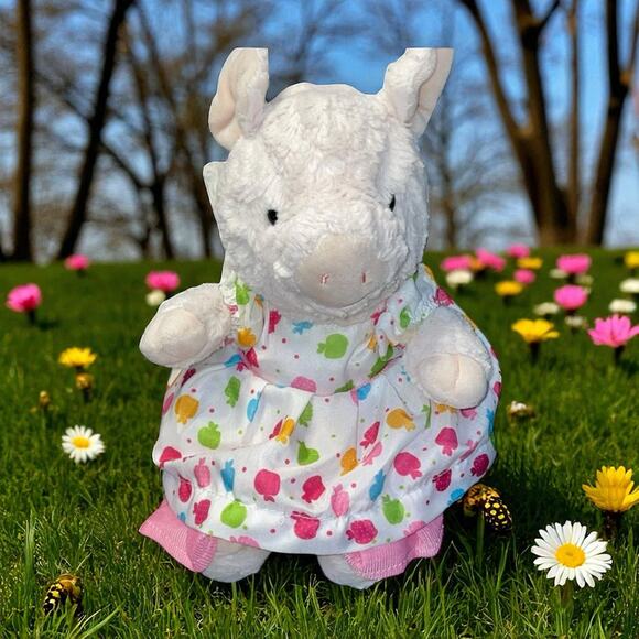 Mary Meyer Plush Pig Angel Wings Dress Apple Stuffed Animal Shower Nursery 10” - Picture 1 of 14